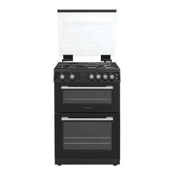 Montpellier MDOG60LK 60cm Gas Double Oven With Lid Black - LPG Jets Included Montpellier MDOG60LK 60cm Gas Double Oven With Lid Black - LPG Jets Included