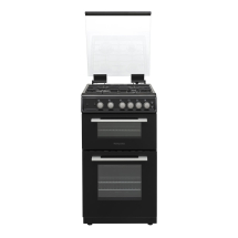 Montpellier MDOG50LK 50cm Gas Double Oven With Lid Black - LPG Jets Included