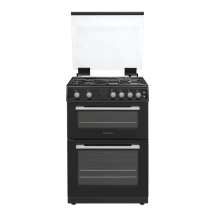 Montpellier MDOG60LK 60cm Gas Double Oven With Lid Black - LPG Jets Included