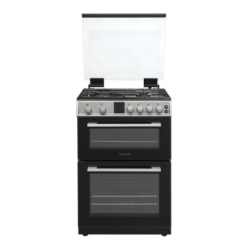 Montpellier MDOG60LS 60cm Gas Double Oven With Lid Silver - LPG Jets Included