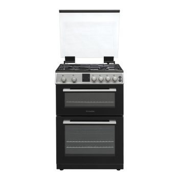 Montpellier MDOG60LS 60cm Gas Double Oven With Lid Silver - LPG Jets Included Montpellier MDOG60LS 60cm Gas Double Oven With Lid Silver - LPG Jets Included