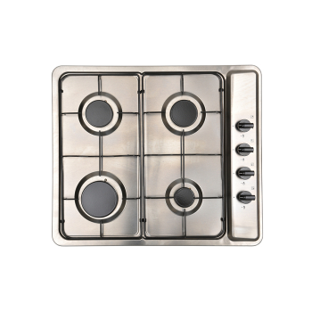 Montpellier MGB60X 60cm Gas Hob, 4 Zones in S/S Enamel Pan Supports