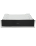 Montpellier WD140ST 14cm Integrated Warming Drawer with S/S Trim in Black Glass